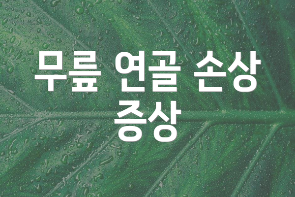 무릎 연골 손상 증상