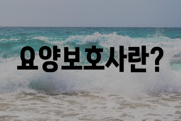 요양보호사란?