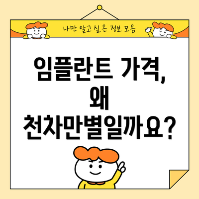 임플란트 가격, 왜 천차만별일까요?