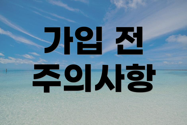 가입 전 주의사항