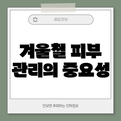 겨울철 피부 관리의 중요성