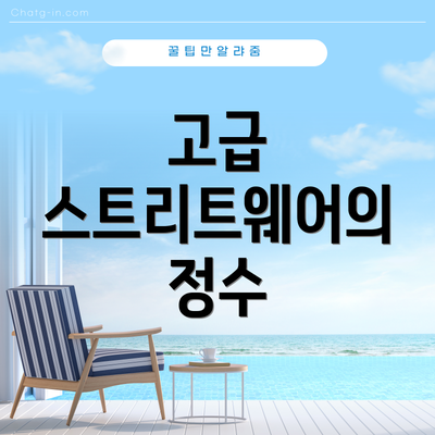 고급 스트리트웨어의 정수