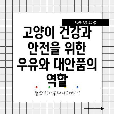 고양이 건강과 안전을 위한 우유와 대안품의 역할