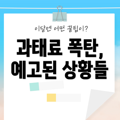 과태료 폭탄, 예고된 상황들