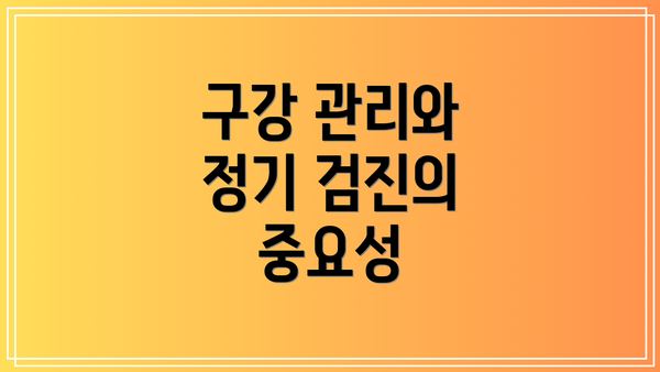 구강 관리와 정기 검진의 중요성