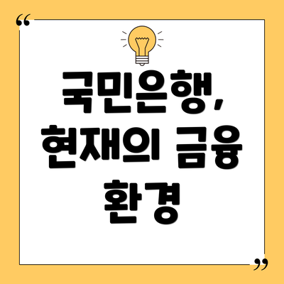 국민은행, 현재의 금융 환경