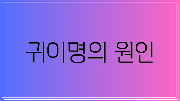 귀이명의 원인