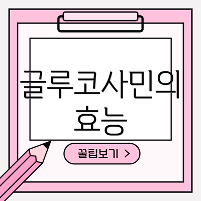 글루코사민의 효능
