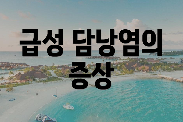 급성 담낭염의 증상