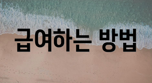 급여하는 방법