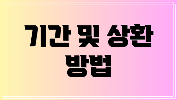 기간 및 상환 방법