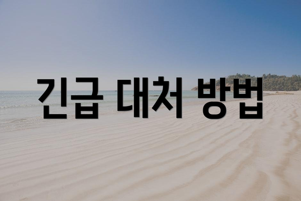 긴급 대처 방법