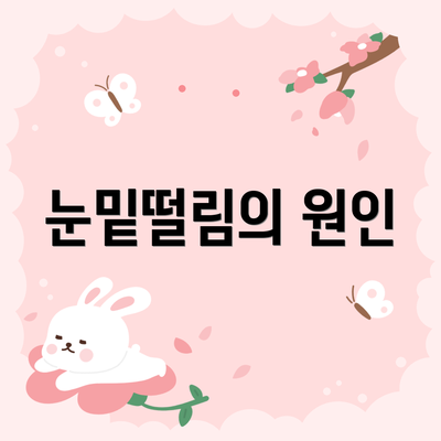 눈밑떨림의 원인