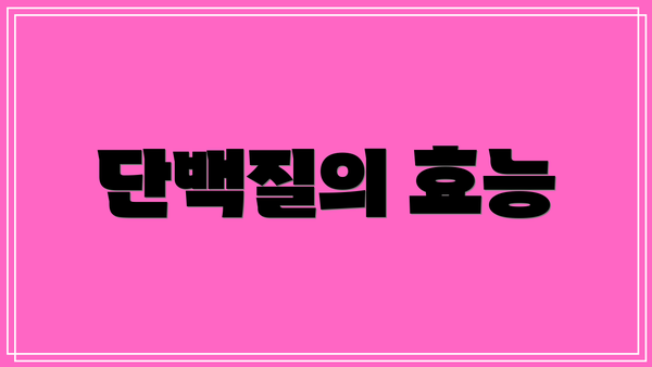 단백질의 효능
