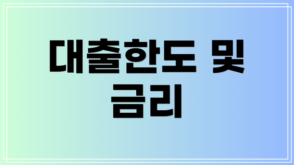 대출한도 및 금리