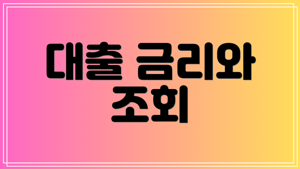 대출 금리와 조회