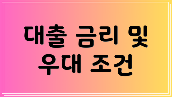 대출 금리 및 우대 조건