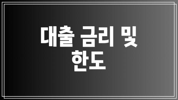 대출 금리 및 한도