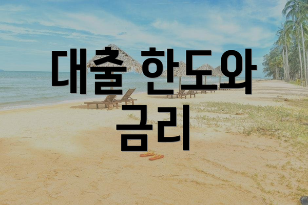 대출 한도와 금리