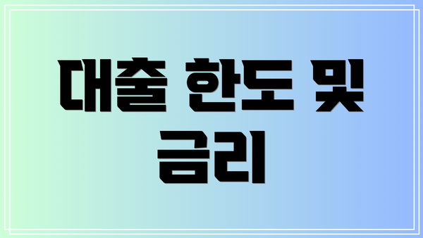 대출 한도 및 금리