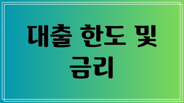 대출 한도 및 금리