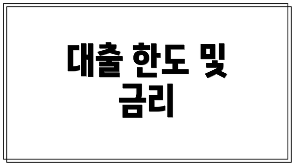 대출 한도 및 금리