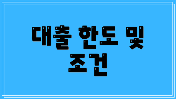 대출 한도 및 조건