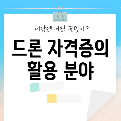 드론 자격증의 활용 분야