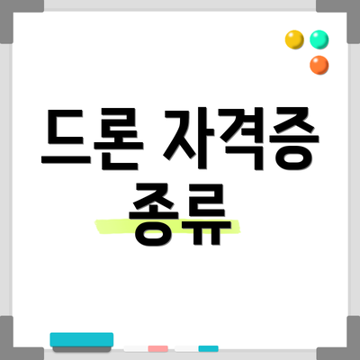 드론 자격증 종류