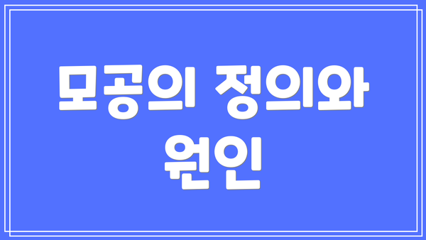 모공의 정의와 원인