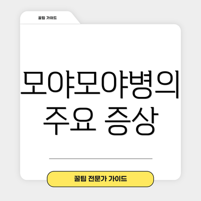 모야모야병의 주요 증상