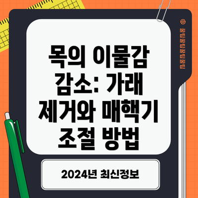 목의 이물감 감소: 가래 제거와 매핵기 조절 방법