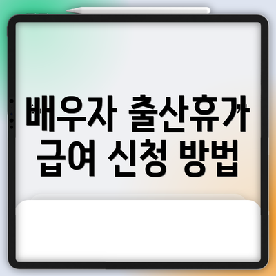배우자 출산휴가 급여 신청 방법