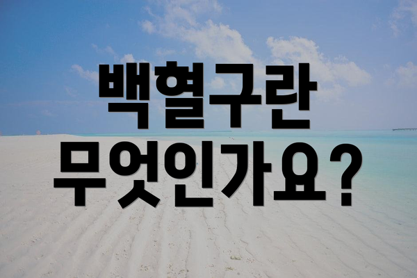 백혈구란 무엇인가요?