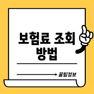 보험료 조회 방법