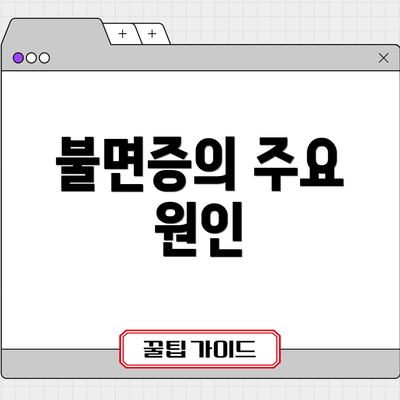 불면증의 주요 원인