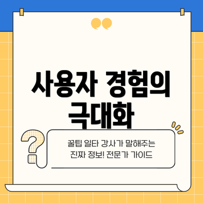 사용자 경험의 극대화