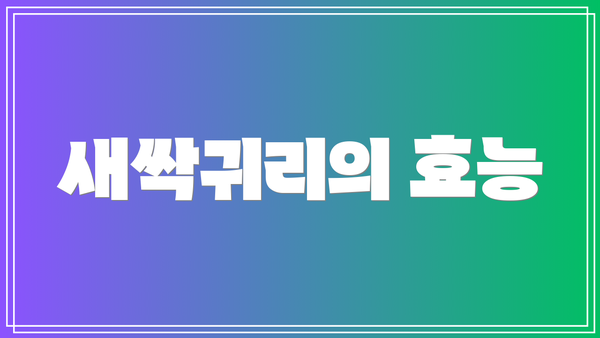 새싹귀리의 효능