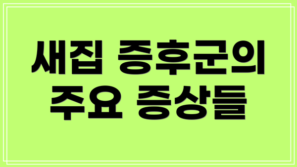 새집 증후군의 주요 증상들
