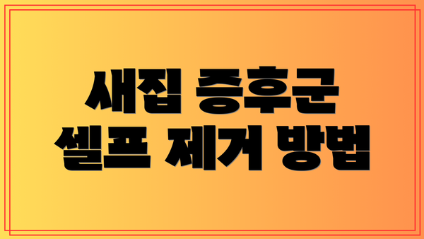 새집 증후군 셀프 제거 방법