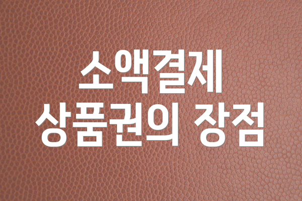 소액결제 상품권의 장점