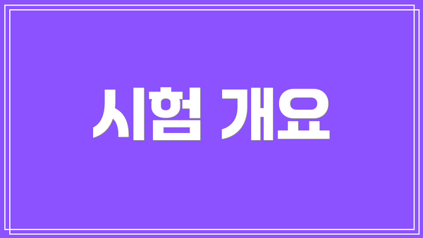 시험 개요