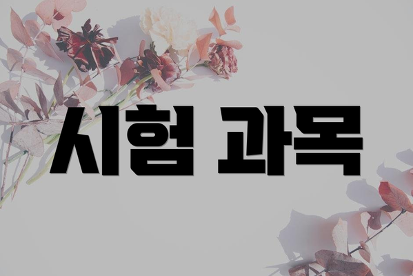 시험 과목