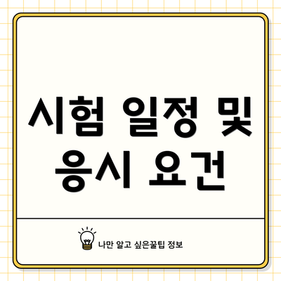 시험 일정 및 응시 요건