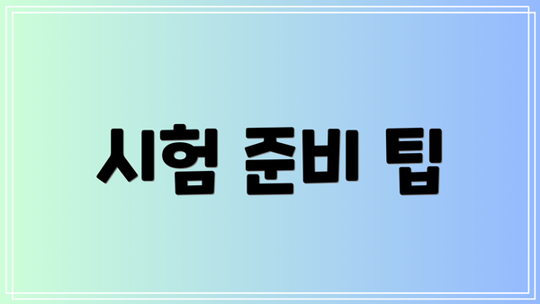 시험 준비 팁