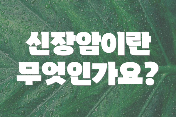 신장암이란 무엇인가요?