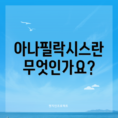 아나필락시스란 무엇인가요?