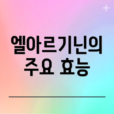 엘아르기닌의 주요 효능