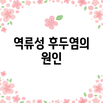 역류성 후두염의 원인