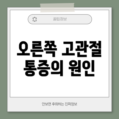 오른쪽 고관절 통증의 원인